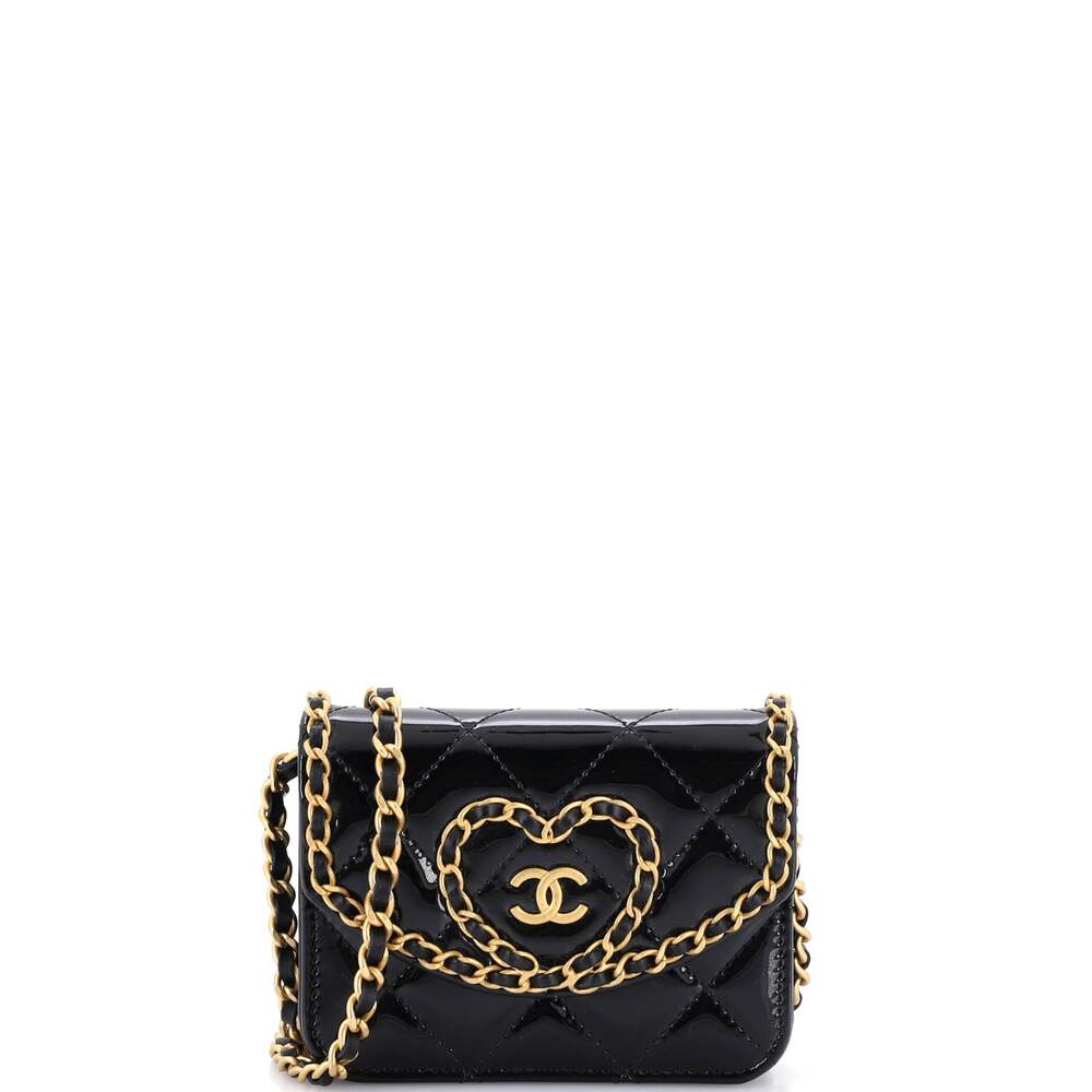 Chanel Heart Chain Flap Bag Quilted #259222C41B